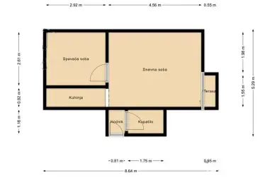 Jednosoban stan 25 m² – Vračar, Beograd